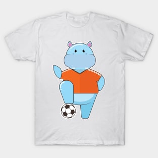 Hippo as Soccer player with Soccer ball T-Shirt